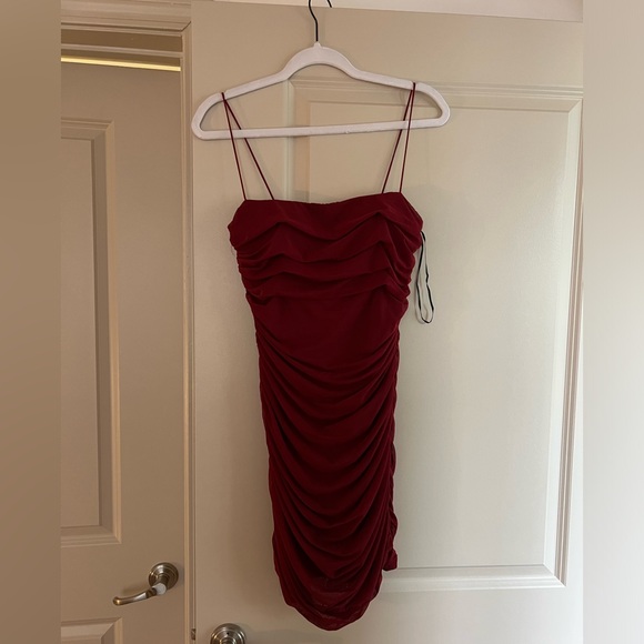 NWT Princess Polly Burgundy Mini Dress - Picture 2 of 5